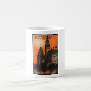 Krakow Polen - Vintage Polska Travel Poster Kaffemugg