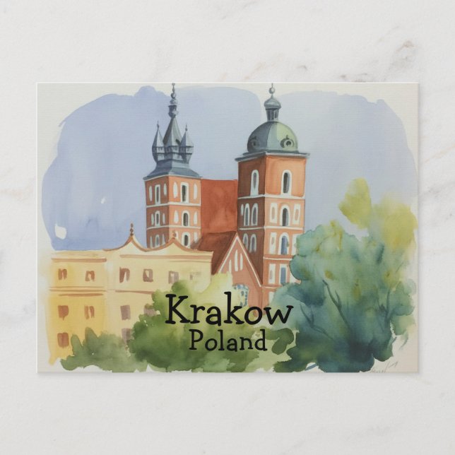 Krakow Polen Vykort (Framsida)