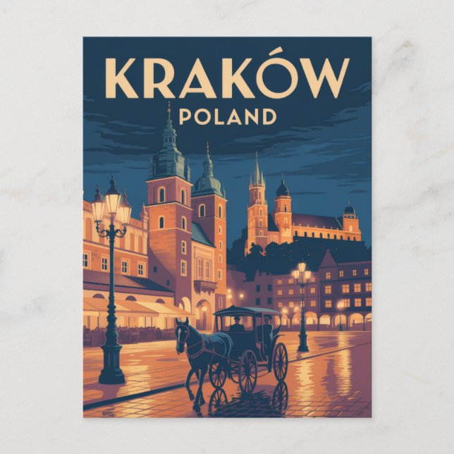 Krakow Polen Vykort (Framsida)