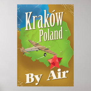 Kraków Polens flygreseaffisch för vintage Poster