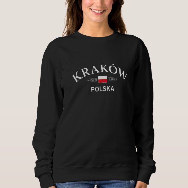 Krakow Polska Cracow Polen Coordinates T Shirt (Framsida)