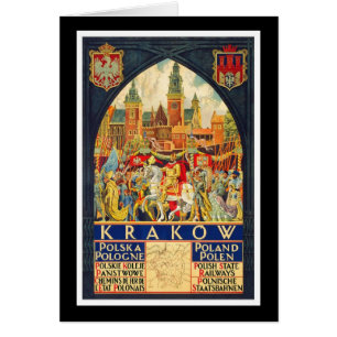 Krakow Polska Pologne Hälsningskort
