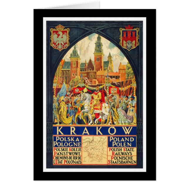 Krakow Polska Pologne Hälsningskort (Framsidan)