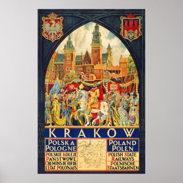 Krakow Polska Pologne Polen Poster (Framsidan)