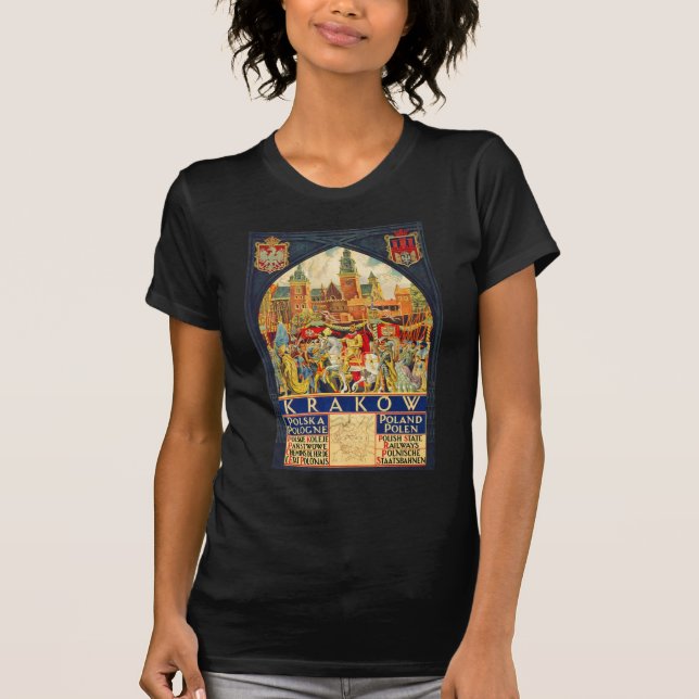 Krakow Polska Pologne Polen Tee Shirt (Framsida)