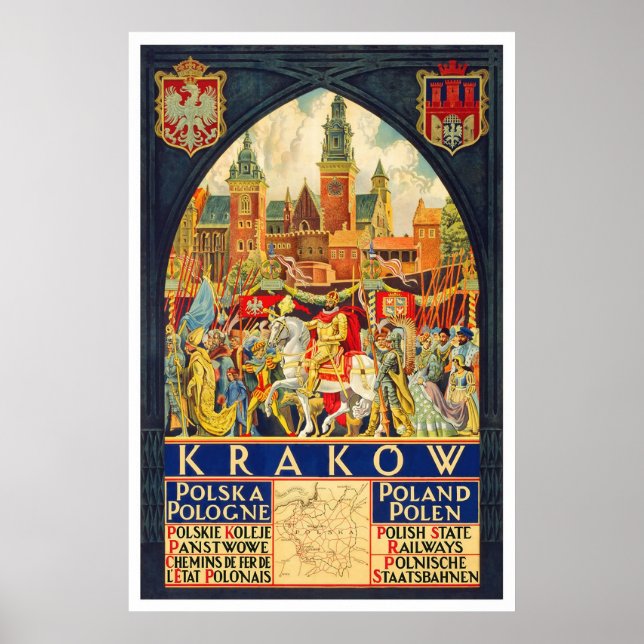 Krakow Polska Pologne Poster (Framsidan)
