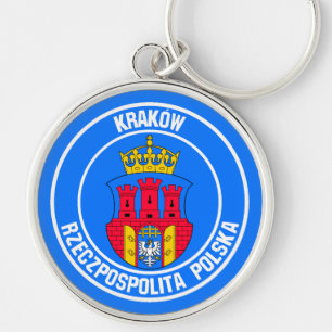 Kraków Round Emblem Rund Silverfärgad Nyckelring