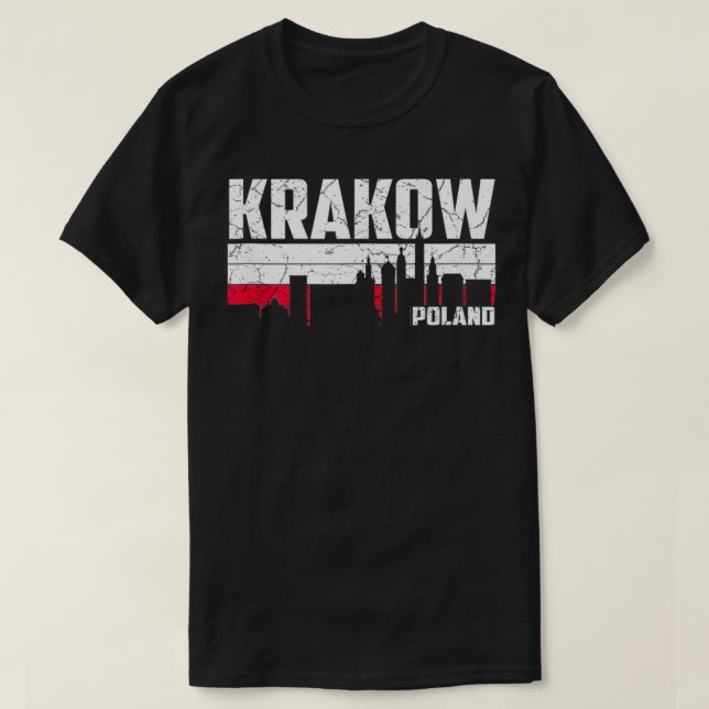 Krakow Skyline Polen Vacation T Shirt (Design framsida)