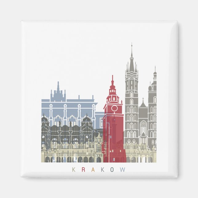 Krakow skyline poster magnet (Framsidan)