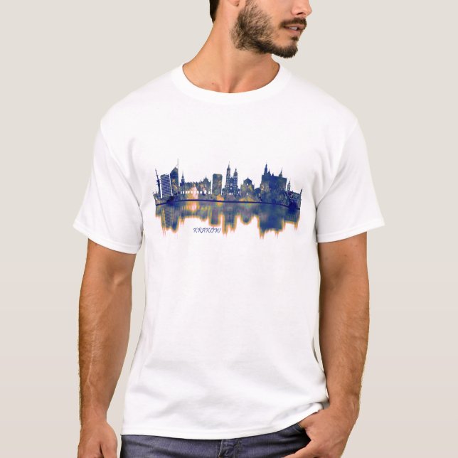 Krakow Skyline T Shirt (Framsida)