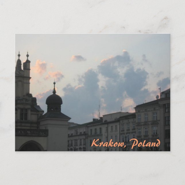 Krakow Solnedgång Vykort (Framsida)