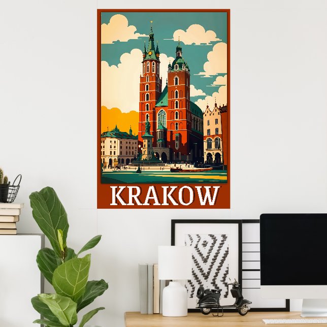Krakow Travel Poster Wall Art (Hemmakontoret)