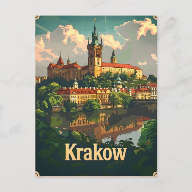 Krakow Vintage Vykort (Framsida)