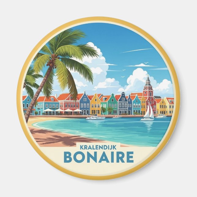 Kralendijk Bonaire Nederländska Karibien Magnet (Framsidan)