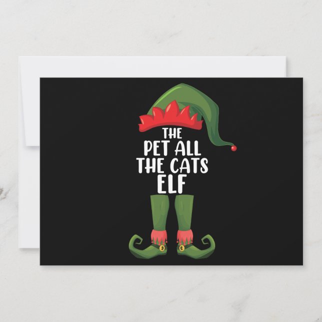 Kram Alla Katterna Tomte Matchande Familj Jul  Inbjudningar (Framsida)