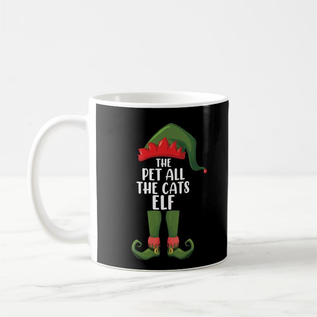 Kram Alla Katterna Tomte Matchande Familj Jul  Kaffemugg (Vänster)