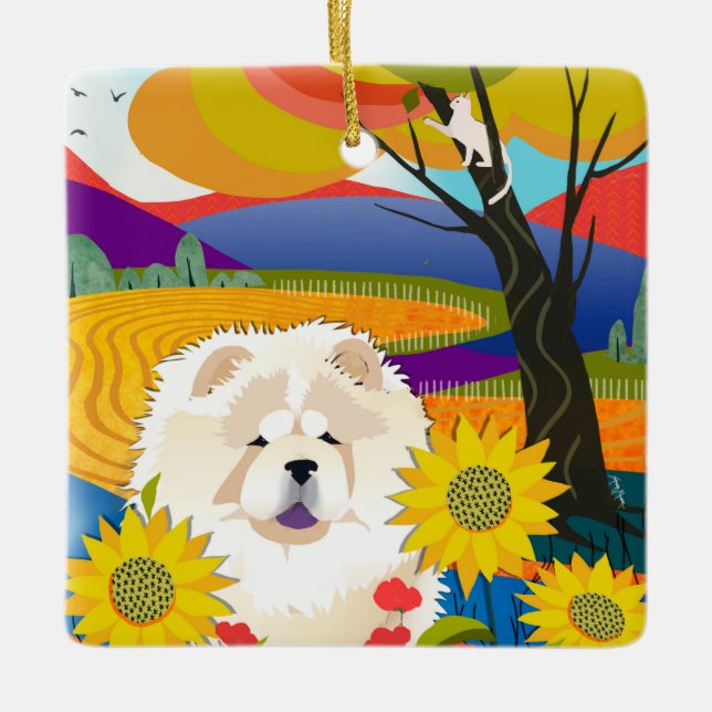 KRÄM AV SKÖRD-Korgen Julgransprydnad Keramik (Framsida)