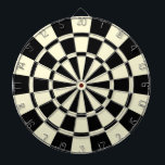 Kräm- beige och svart darttavla<br><div class="desc">Den kräm- beigen och den svart pilen stiger ombord</div>