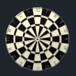Kräm- beige och svart darttavla<br><div class="desc">Den kräm- beigen och den svart pilen stiger ombord</div>