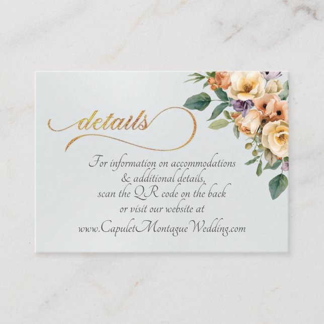 Kräm Blomma, QR-kod - Pärlvit Tilläggskort (Framsida)