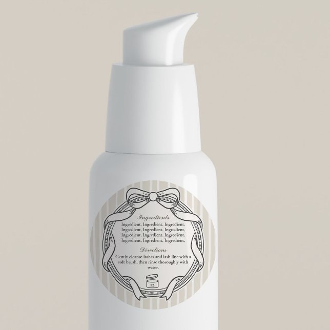 Kram Bow Ram Ingredienser & Anvisningar Etikett (Cream Bow Frame Ingredients & Directions Label)