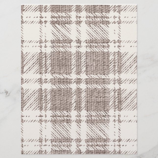 Kräm & Brun Plaid Scrapbookpapper (Framsida)