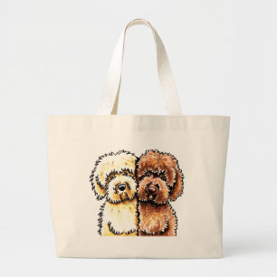 Kräm- choklad Labradoodles Jumbo Tygkasse