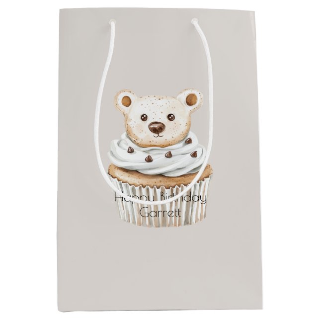 Kräm Cupcake Björnar Födelsedag (Framsidan)