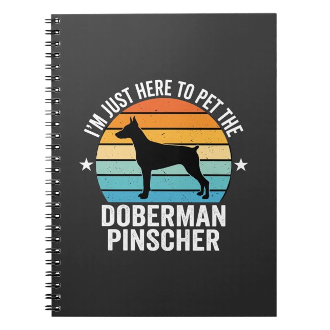 Kram Dobermann Pinscher Retro Anteckningsbok (Framsidan)