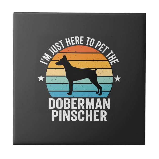 Kram Dobermann Pinscher Retro Kakelplatta (Framsidan)