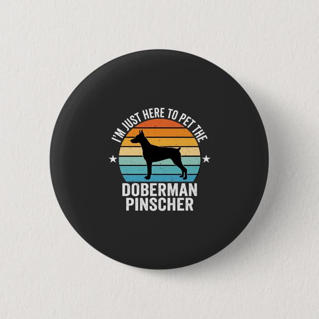 Kram Dobermann Pinscher Retro Knapp (Framsida)