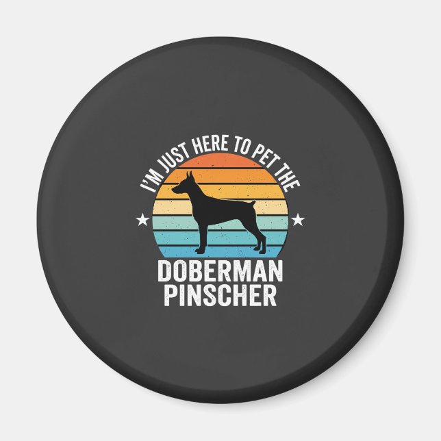 Kram Dobermann Pinscher Retro Magnet (Framsidan)