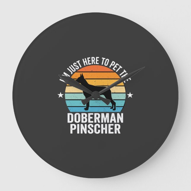 Kram Dobermann Pinscher Retro Stor Klocka (Framsida)
