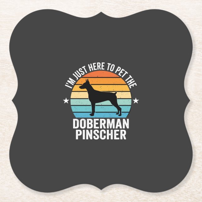 Kram Dobermann Pinscher Retro Underlägg Papper (Framsida)