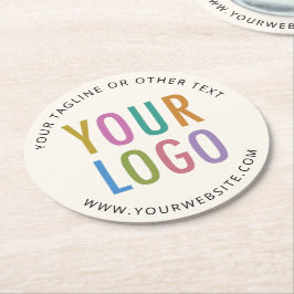 Kräm Elfenben Ecru Pappersunderlägg Anpassad Logot Underlägg Papper Rund