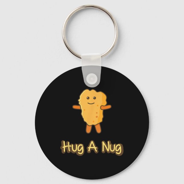 Kram En Nugg Funny Chicken Nugget Snabbmat  Nyckelring (Framsida)