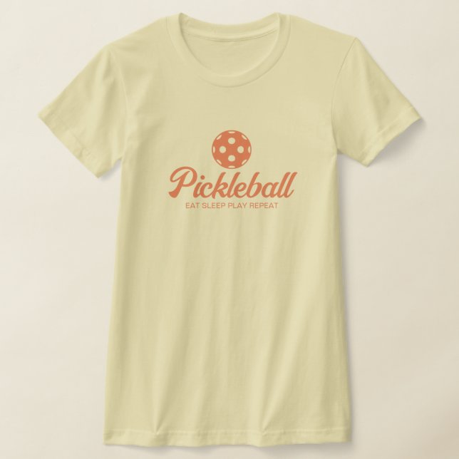 Kräm, färg-pickleball, skjorta för kvinnor t shirt (Laydown)