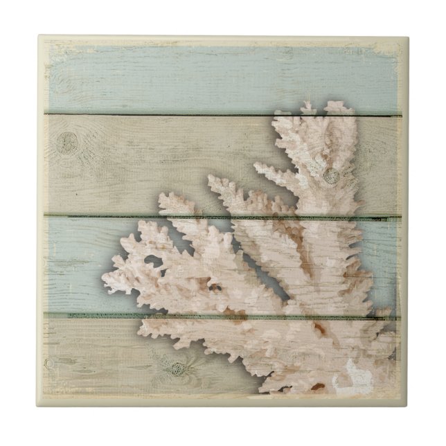 Kräm färgad korall kakelplatta (Framsidan)