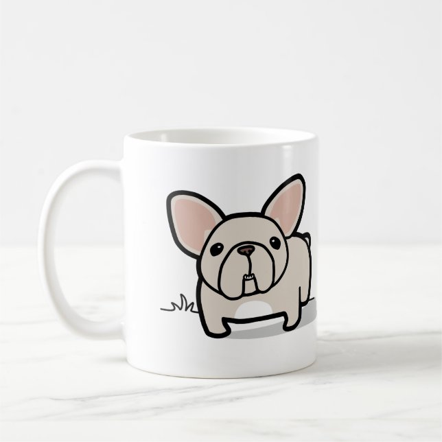 Kräm- Frenchie Kaffemugg (Vänster)