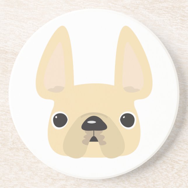 Kräm- Frenchie kustfartyg Underlägg (Framsidan)