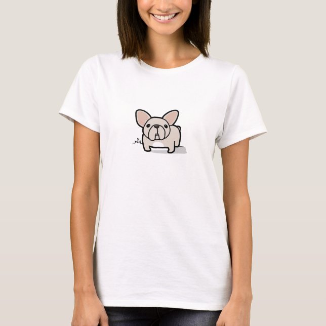 Kräm- Frenchie Tee Shirt (Framsida)