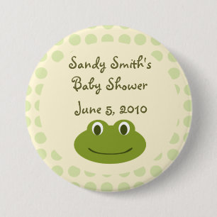 Kräm & grönt pricker grodababy shower knäppas knapp