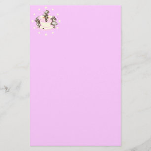 Kräm- hjärtor runt om ett tokigt Teaparty Brevpapper