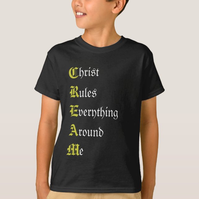 KRÄM hrist, ules som verything, runda, e T Shirt (Framsida)