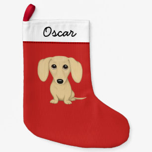 Kräm- hund Doxie för Wiener för taxengelskakrä Liten Julstrumpa