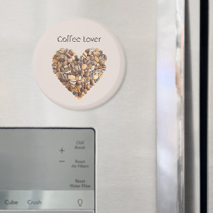 Kräm Kaffe Hjärtan Koppar Magnet