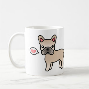 Kräm Kartong Fransk Bulldog älskar Kaffemugg