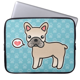 Kräm Kartong Fransk Bulldog Love Laptop Sleeve