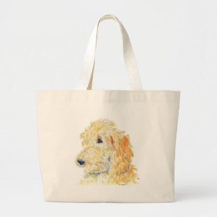 Kräm- Labradoodle #2 hänger lös Jumbo Tygkasse