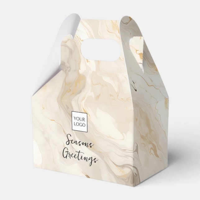Kräm Logotyp Text Reklam Verksamhetsförpackning Presentaskar (Framsidan Sidan)